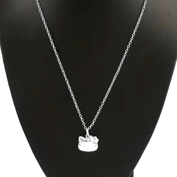 Hello Kitty Locket Necklace 925 Silver Plated Pendant Sanrio Rave Emo Opens Fun - Picture 7 of 9